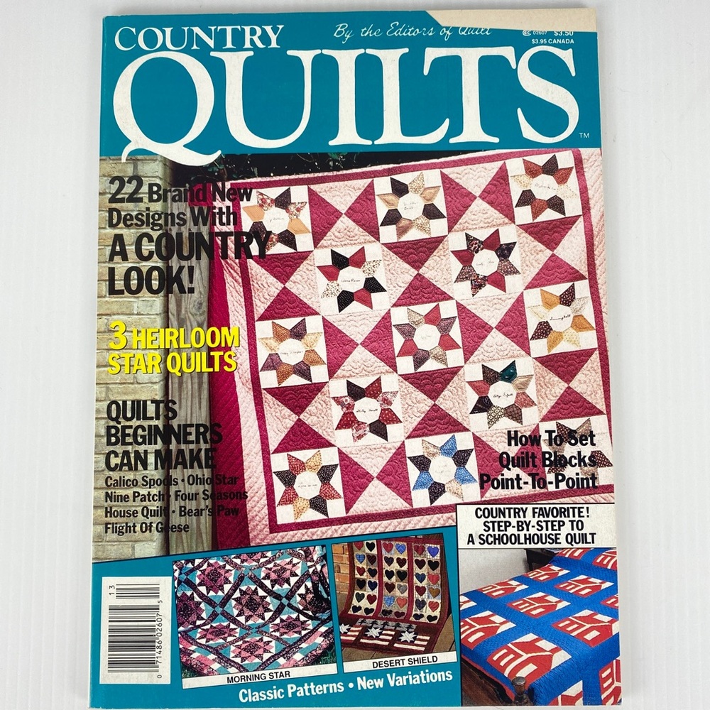 Country Quilts Magazine Fall 1991 Volume 9 No 2 Patterns Templates